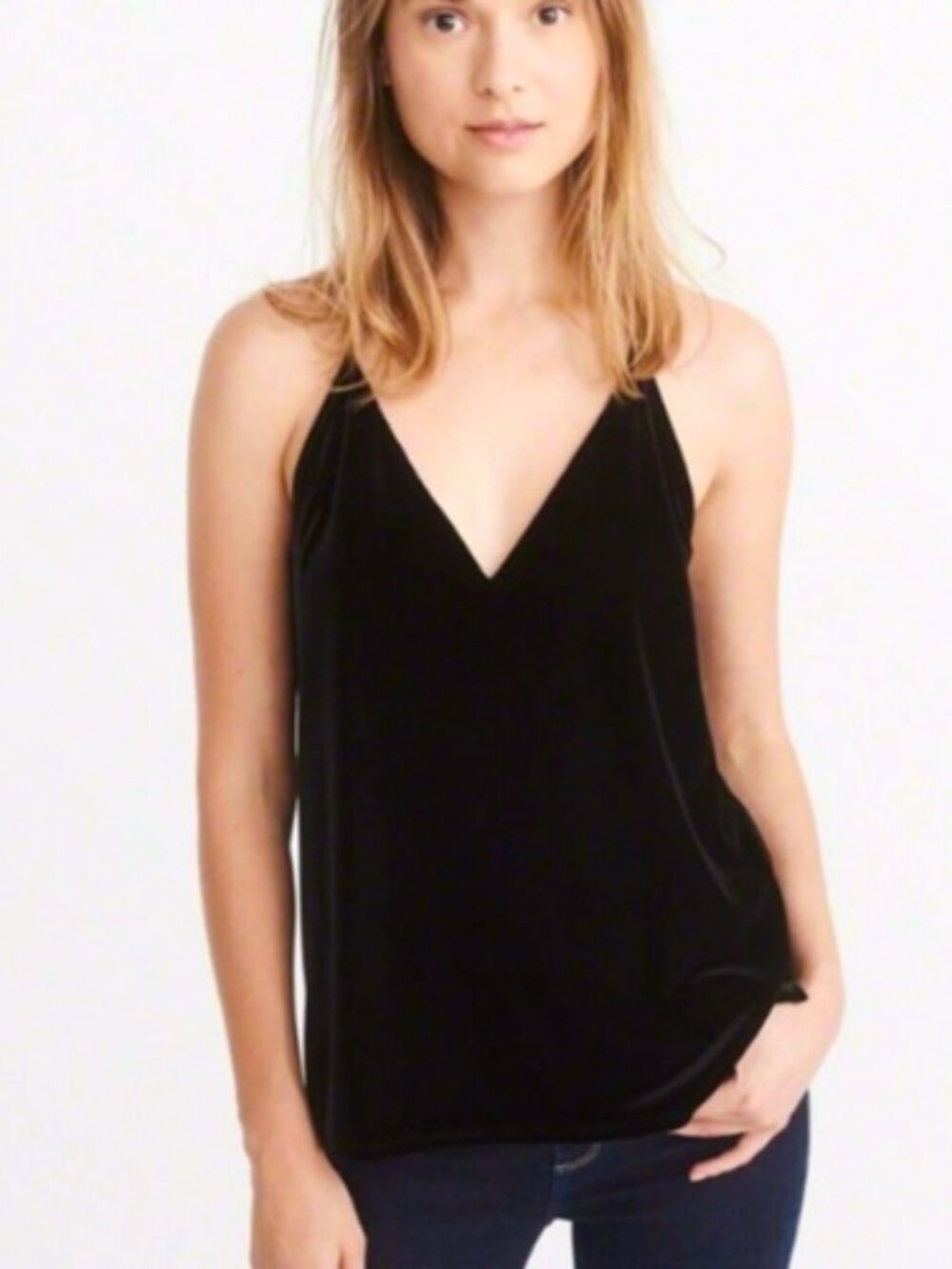 Abercrombie & Fitch Loose Fit Velvet Racerback Tank Top